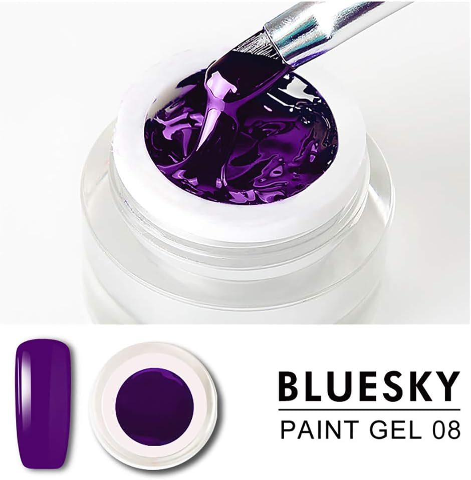 Bluesky Gel Nail Polish, Nail Art Gel Paint, Purple 08, 8 Ml, Gel Nail Polish, Nail Art Gel Purple, Colour Gel for Nail Design (Curing under UV LED Lamp Required), 8 Ml - Purple image number 1