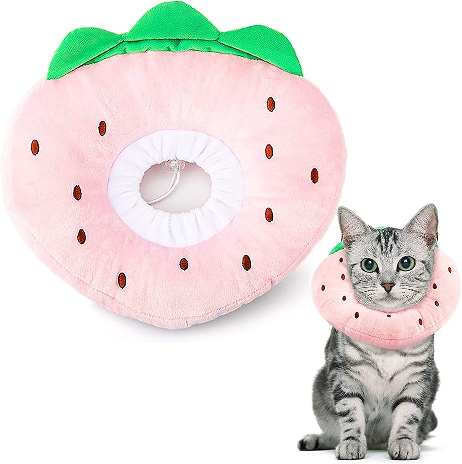 KIKNIN Cat Cone Recovery Collar - Soft, Adjustable, Protective after Surgery - Comfortable Lightweight Elizabethan Collar for Kittens - Prevents Licking Wounds