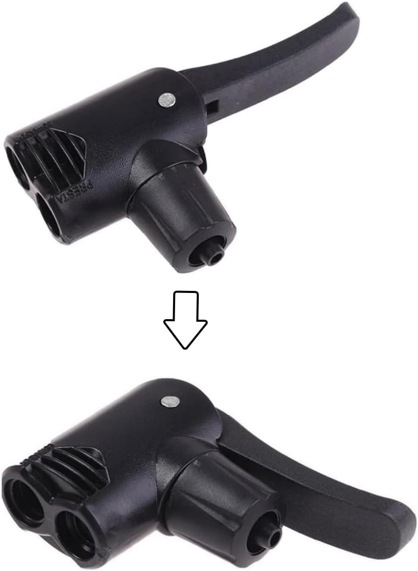 WADY 2 Pieces Inflator Nozzle Double Pump Head Dual Nozzle Valve Thread Connector Tire Air Inflator Replacement Mouth Adapter with Extension Horse Tube for Bicycles and Electric Bicycles