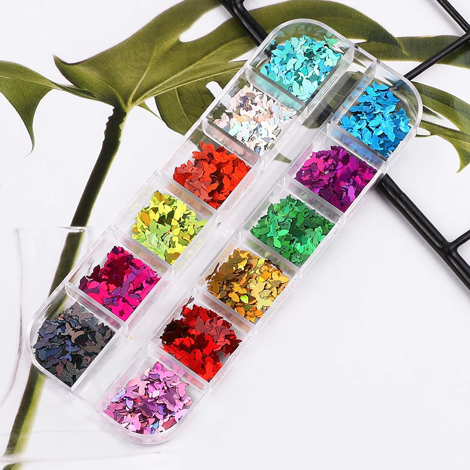 2 Boxes Mixed Color Alien Nail Nail Sequins Fruit Butterfly and Bear Shape image number 1