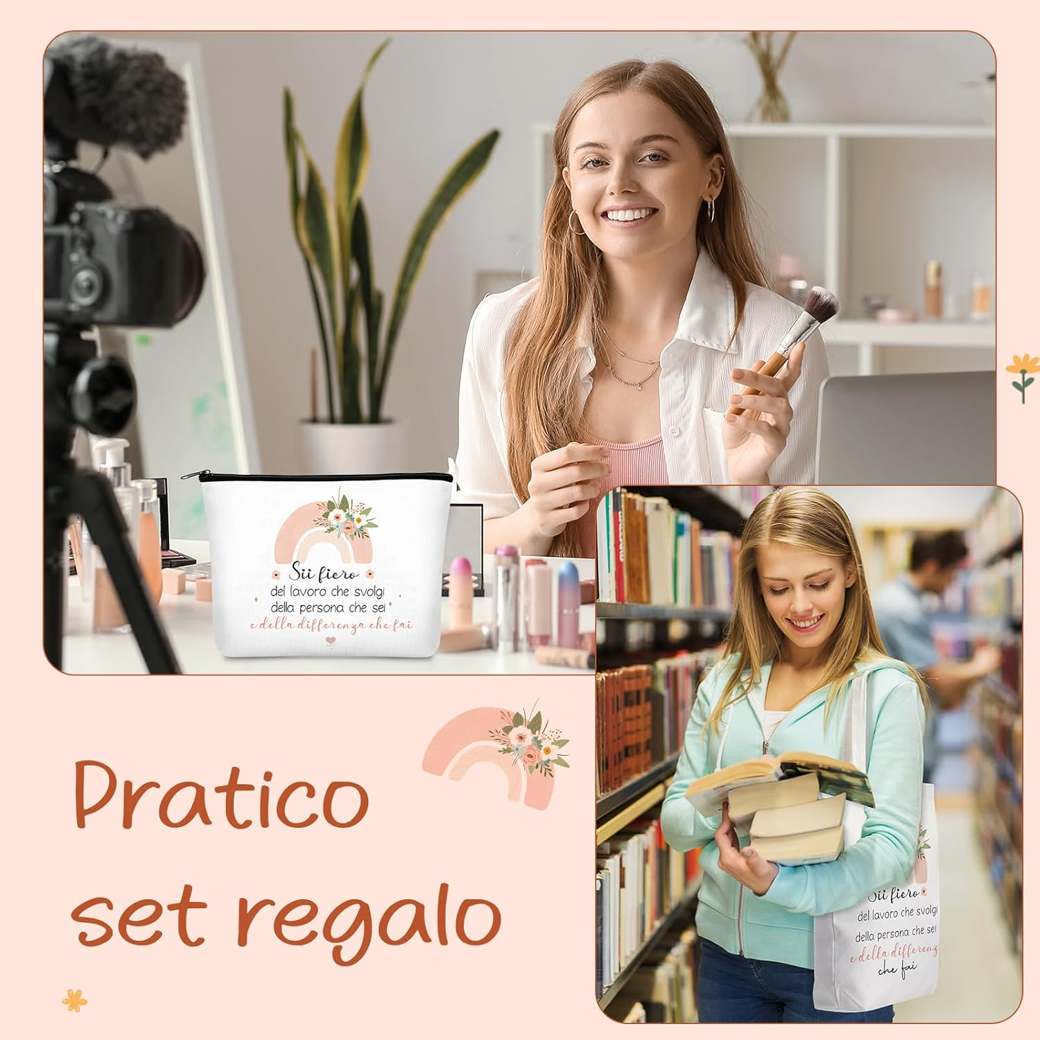 Xuniea Gift Set for Colleagues Contents Cosmetic Bag Keyring Canvas Bag image number 4