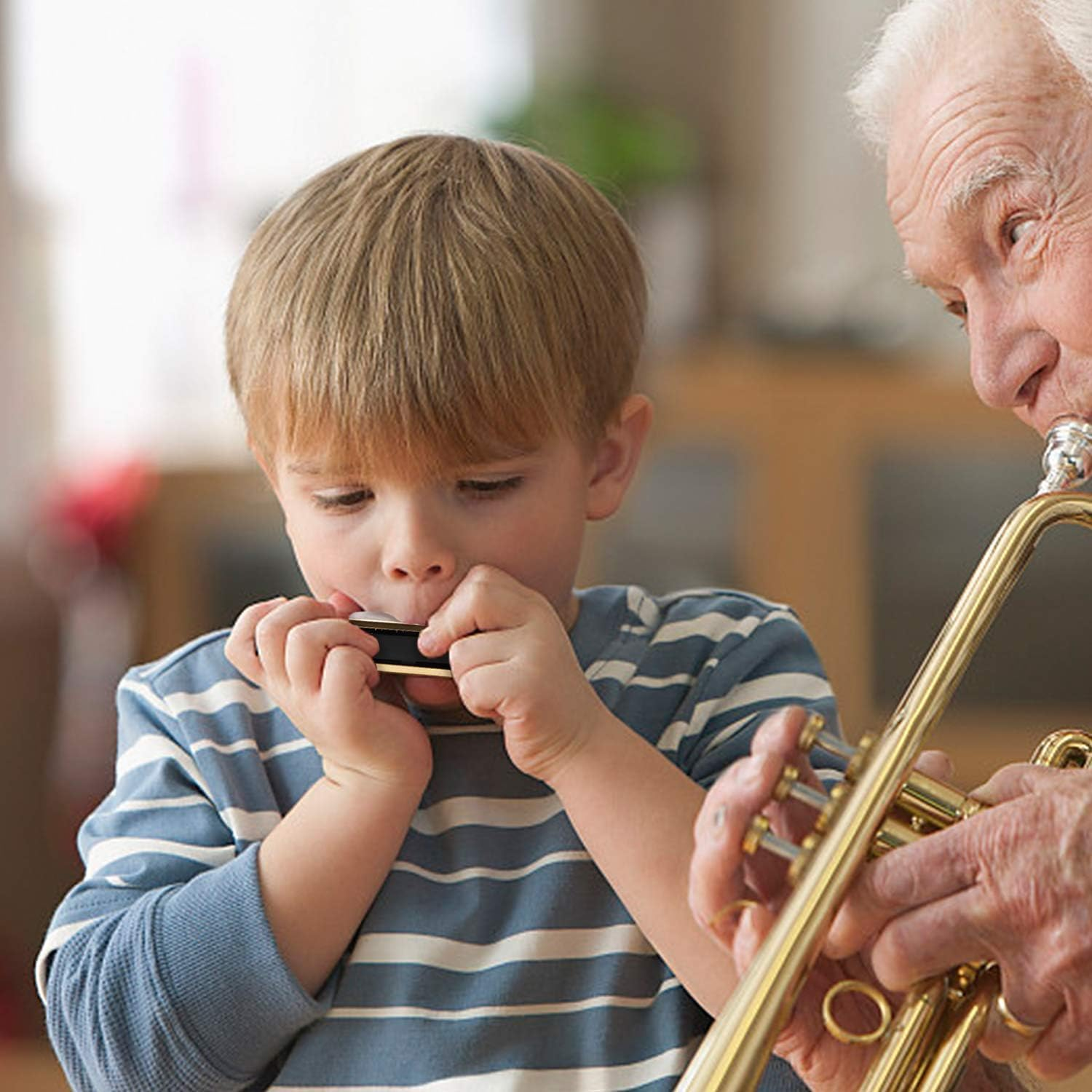 East Top 10 Holes Diatonic Harmonica Key of C, 20 Tones Blues Harp Mouth Organ with Black Cover,Professional & Beginner-Friendly Harmonica for Adults, Musicians, and Students (Pink) image number 6