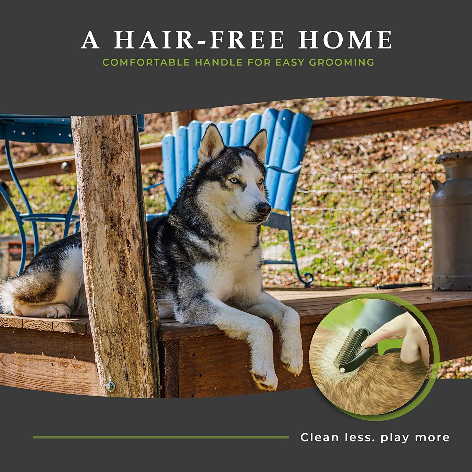 Dog Cat Grooming Brush, 2 Sided Pet Grooming Tool Undercoat Rake for Deshedding, Mats & Tangles Removing, Double Sided Shedding and Hair Removal Rake Comb for Dogs & Cats (Green) image number 5