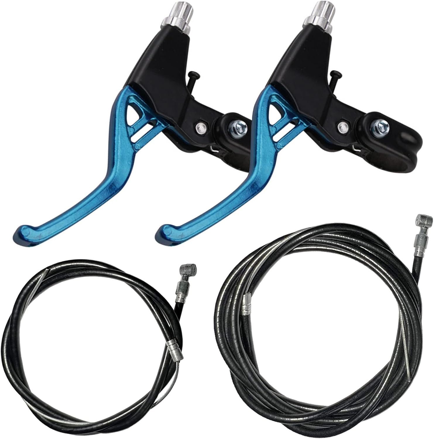 Lomodo 4 Pieces Bicycle Brake Accessories Including 2 Pack V-Brake Handlebar Aluminium Alloy Brake Levers (2.2 Cm in Diameter) and 2 Pack Brake Wire for Mountain/Road/Mtb Bike (Red)