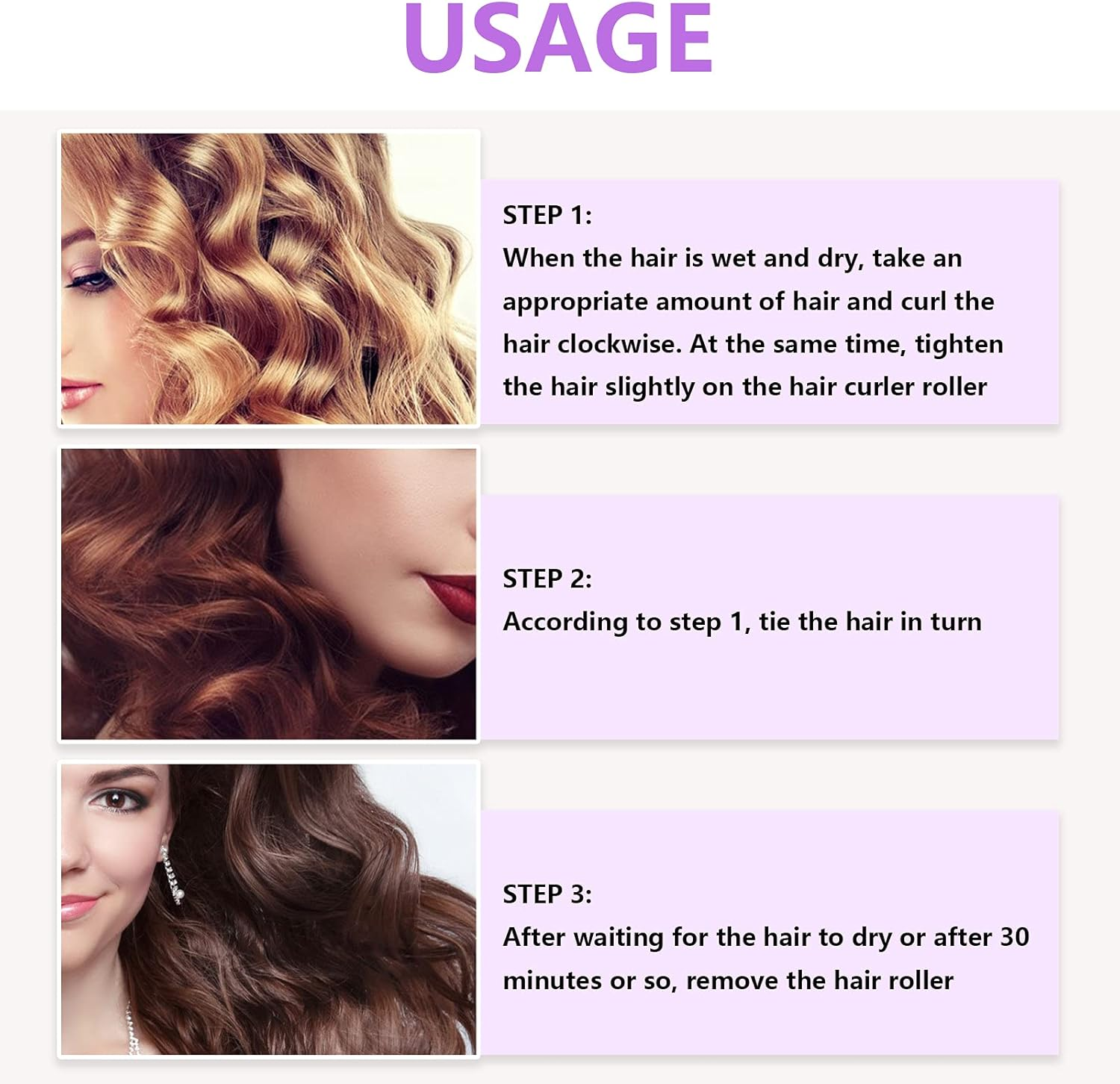 Kooingtech 2 X Large Curlers, Hair Rollers, Curlers, Self-Adhesive Curling Tools for DIY Curly Hairstyle image number 4