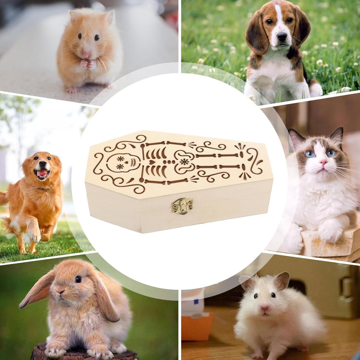 Pet Ashes Keepsake Box,Engraved Dog Memorial Urn | Commemorative Supplies, Pet Burial Accessories for Puppy, Kitten image number 6