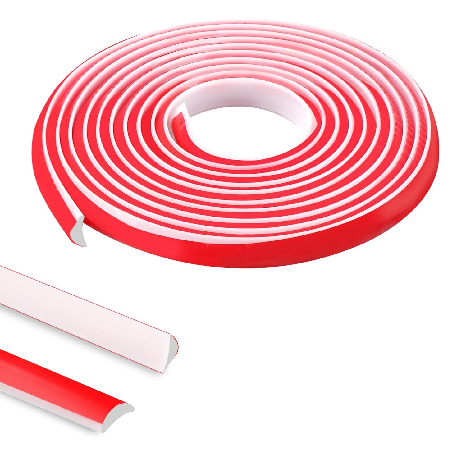 TECDW 3M Flexible Trim Caulk Strip, Quadrant Wall Molding Trim, Self-Adhesive Quadrant Trim, Peel and Stick Baseboard Trim for Wall Edge, Wall Corner, Floor, Tile Edge, Ceiling (12Mm X 9Mm) image number 4