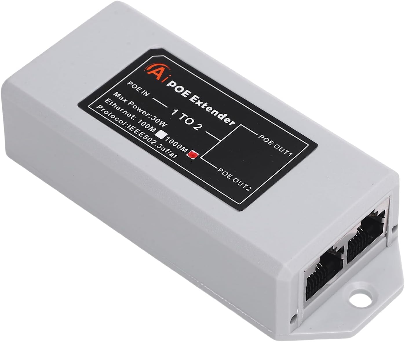 1 in 2 Out Gigabit Poe Extender, 2 Port Long Distance Poe Repeater, Support Ieee802.3Af/At with 1000Mbps, for IP Cameras, Phones image number 5