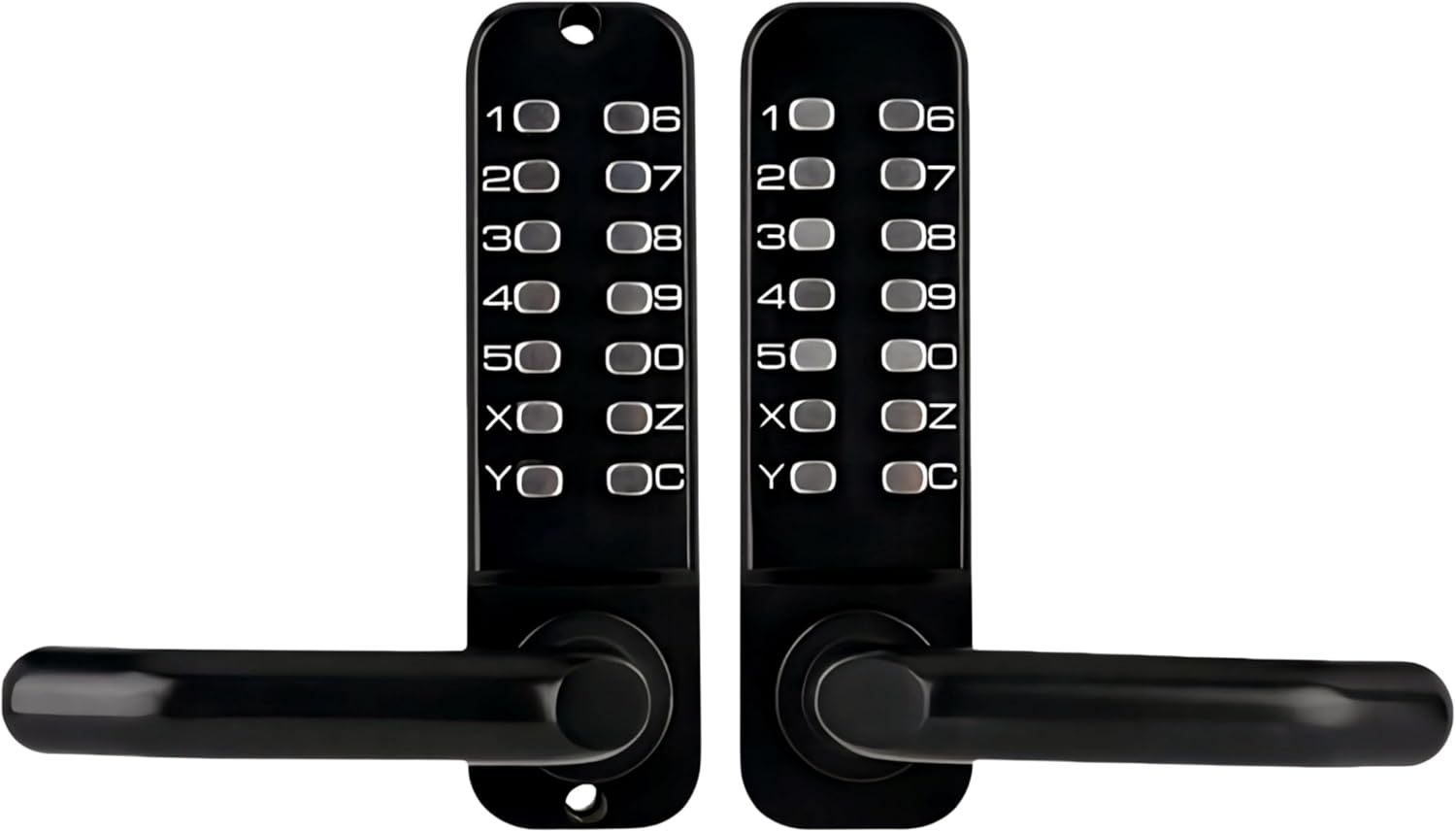 Double Sided Keyless Door Lock, Mechanical Double Sided Keypad Door Lock with Handle, Waterproof Zinc Alloy Gate Lock for Yard, Garden, Garage, Easy to Install (Black) image number 4