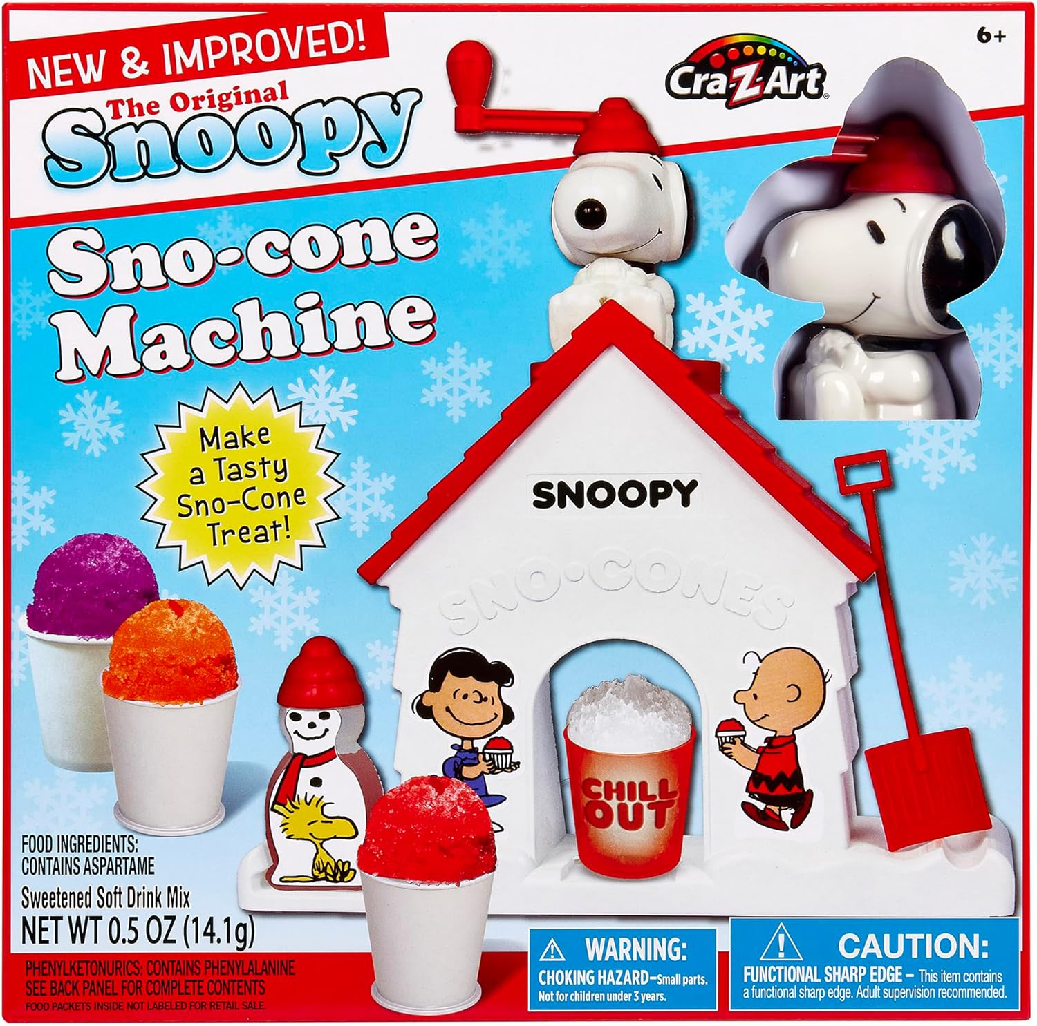 Cra-Z-Art Sno-Cone Machine, Snow Cone Shaved Ice Maker, Snoopy House Shaped, Ages 6+ image number 5