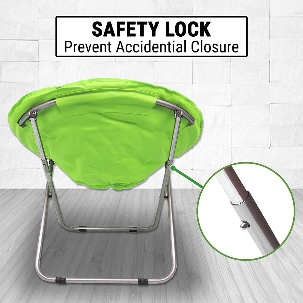 Moon Chair Folding Padded Oval round Camping Fishing Portable Picnic Green Seat image number 5