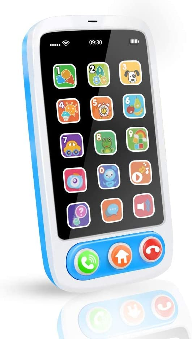 Baby Phone, Baby Cell Phone Toy with Lights & Music, 12 Months Early Learning Educational Toys, Sensory Toys for Toddlers 1 2 3 4 Year Old Kids Boys and Girls Gifts (Blue) image number 4