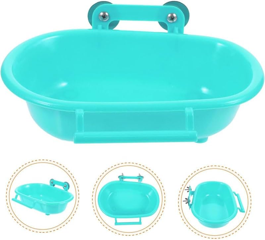 Reusable Bird Bathtub Box Bird Bath,Bird Bath for Cage,Small Tub Bowl for Hang inside Cage Birdbath Shower,Parrot Shower Bird Cage Accessories for Small Birds Parrots Canary Lovebirds (Green) image number 5