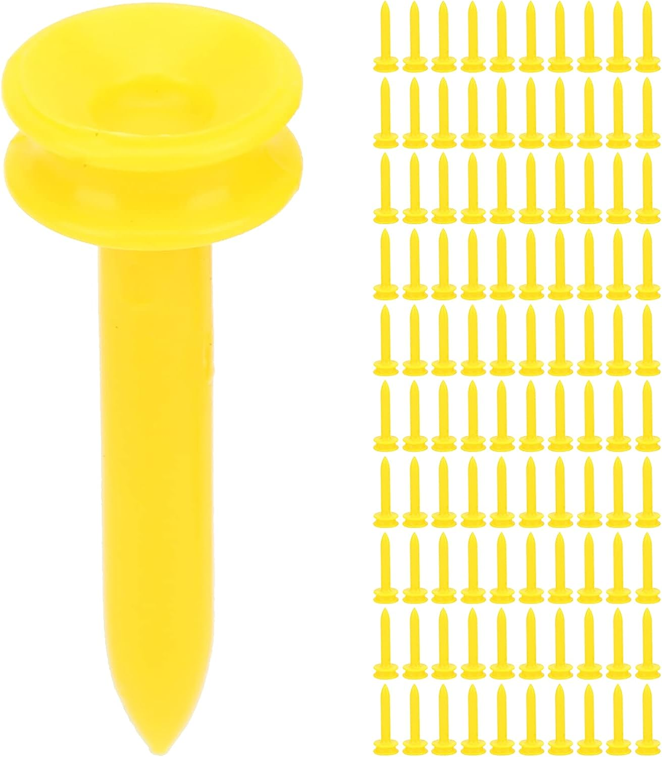 Plastic Golf Tees, Professional Bulk 100Pcs Unbreakable with Height Control Cushion Top Reusable Castle Design for Men and Women Outdoor Practice Nail Limit Pin Golfer Accessory