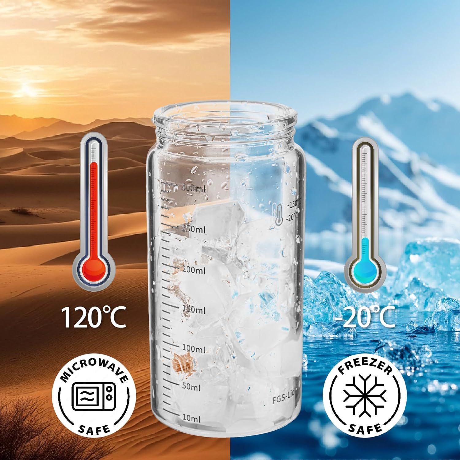 Overnight Oats Containers with Silicone Airtight Lids - 2-Pack 10Oz Wide Mouth Mason Salad Jars, Airtight Glass Containers/Meal Prep Jars for Juice, Chia, Pudding, Yogurt, Cereal, Sugar,Snack. - 2, Pink And Beige image number 3