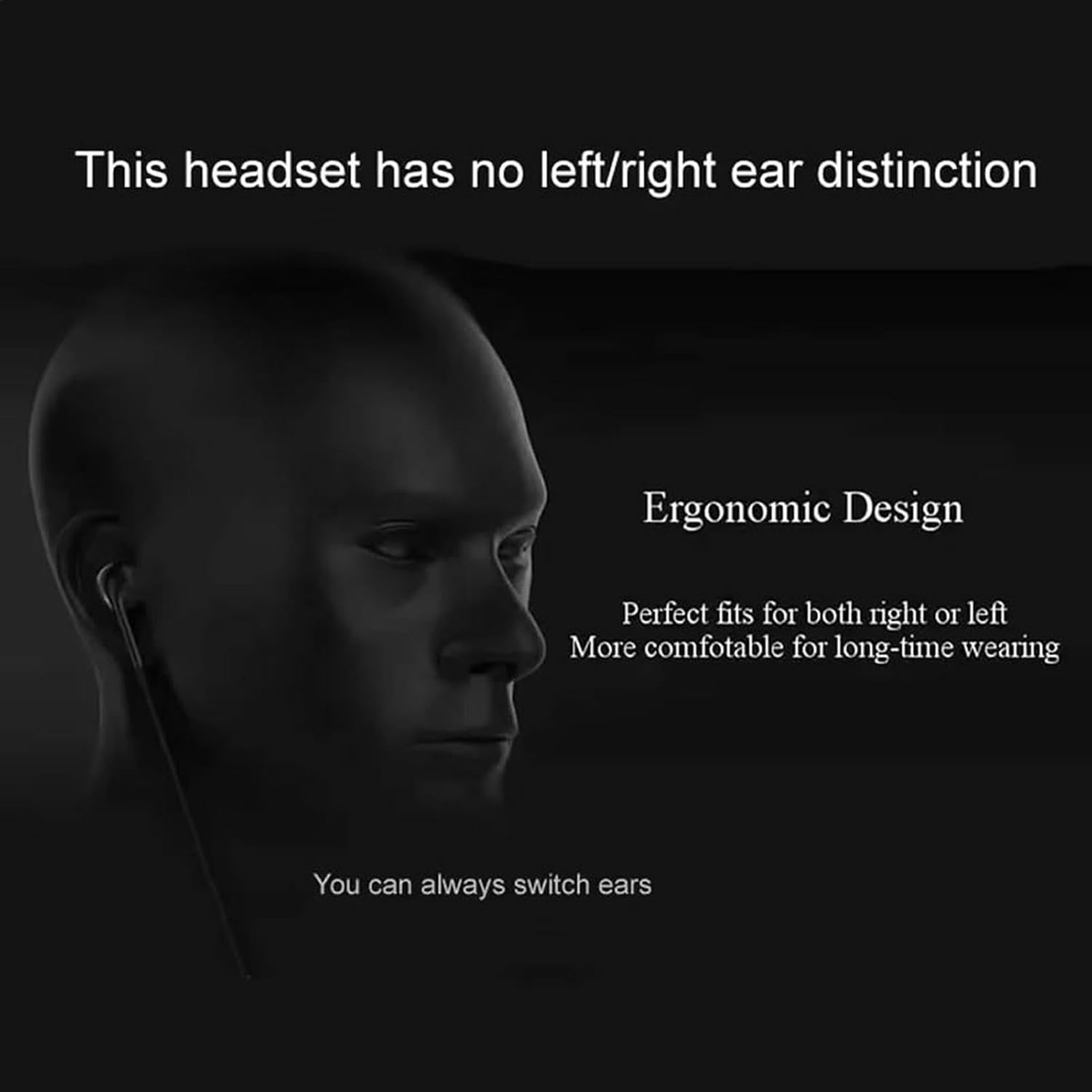 Single Side Earphone | Business Study Headset for Smartphone with Microphone | Single Ear Headphone Wire Control for Family, Coworkers, Students image number 6