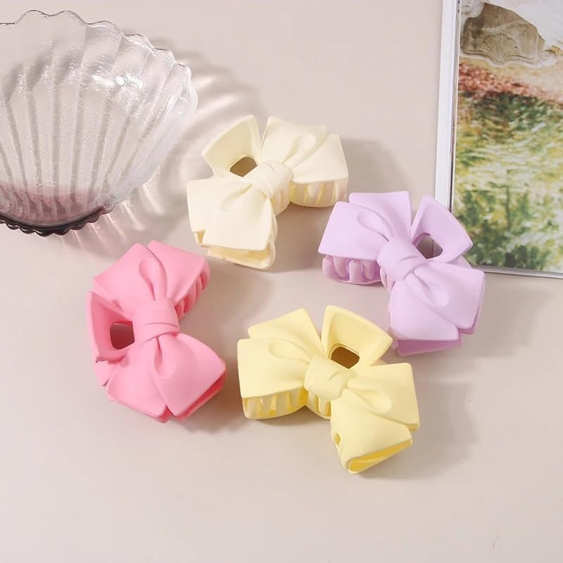 Hair Claw Clips Simple and Fashionable Frosted Plastic Bow Hairpin for Women Curly Hair Shark Clip Hairpin Headdress Hair Accessories image number 3