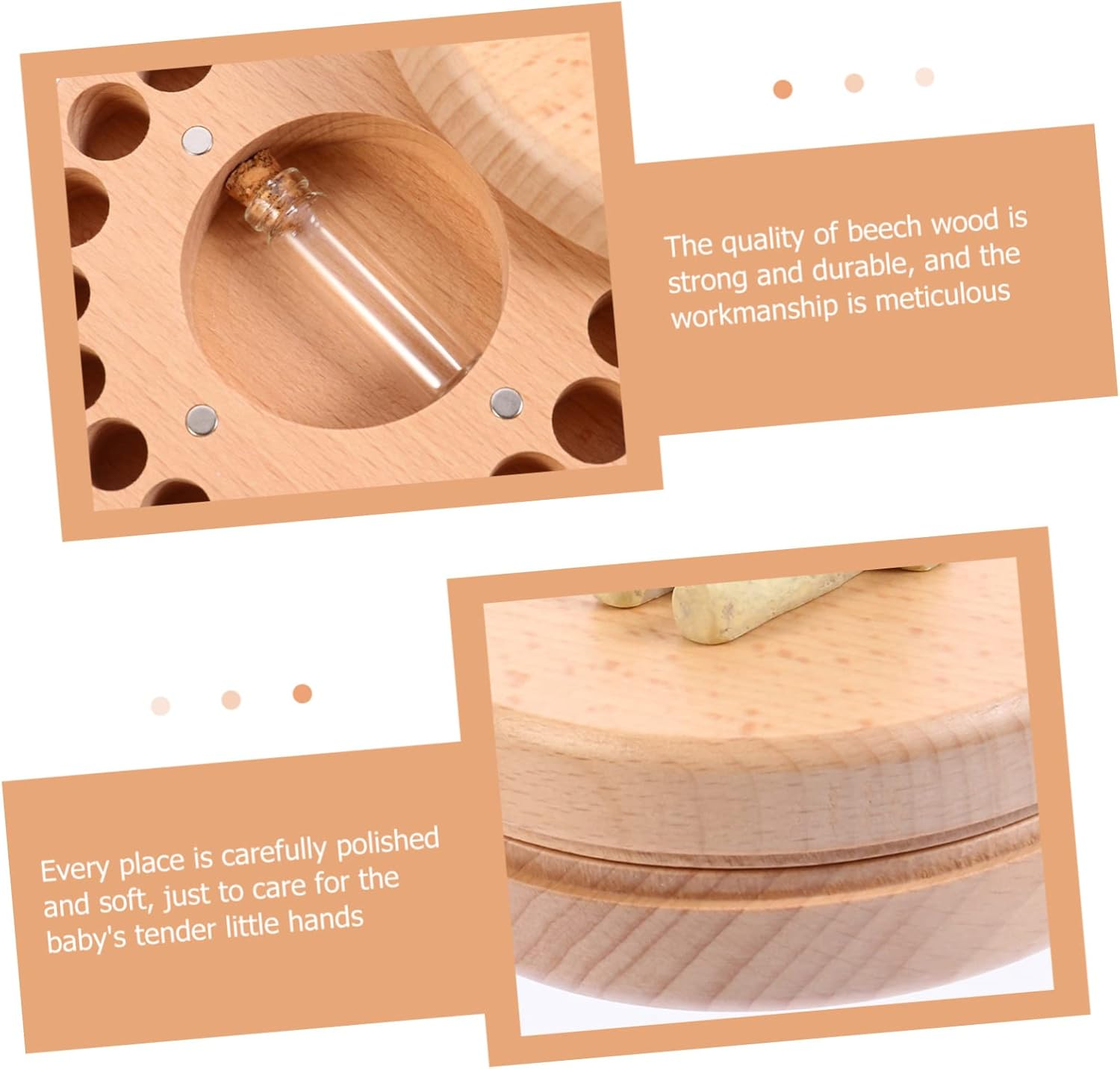 Kisangel 1 Set Teeth Organizer Keepsake Box Tooth Storage Holder for Date Recording Safe Design for Memorable Growth Moments Present image number 2