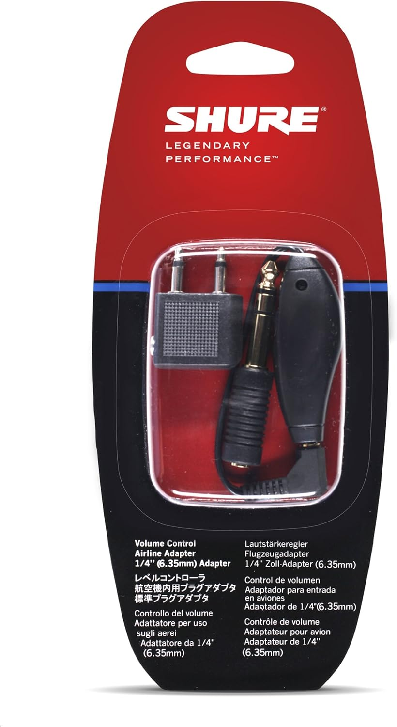 Shure EAADPT-KIT Adapter Kit (Combines 1/4 Inch Adapter, Airline Adapter, Attachable Volume Control)