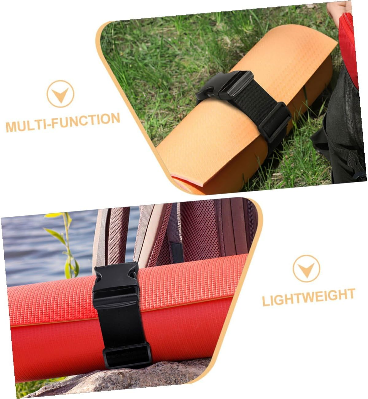 GARVALON 4Pcs Adjustable Nylon Buckle Straps Luggage Tie-Downs for Hiking Camping Travel Backpack Hook Strap Secure Lightweight Organizer