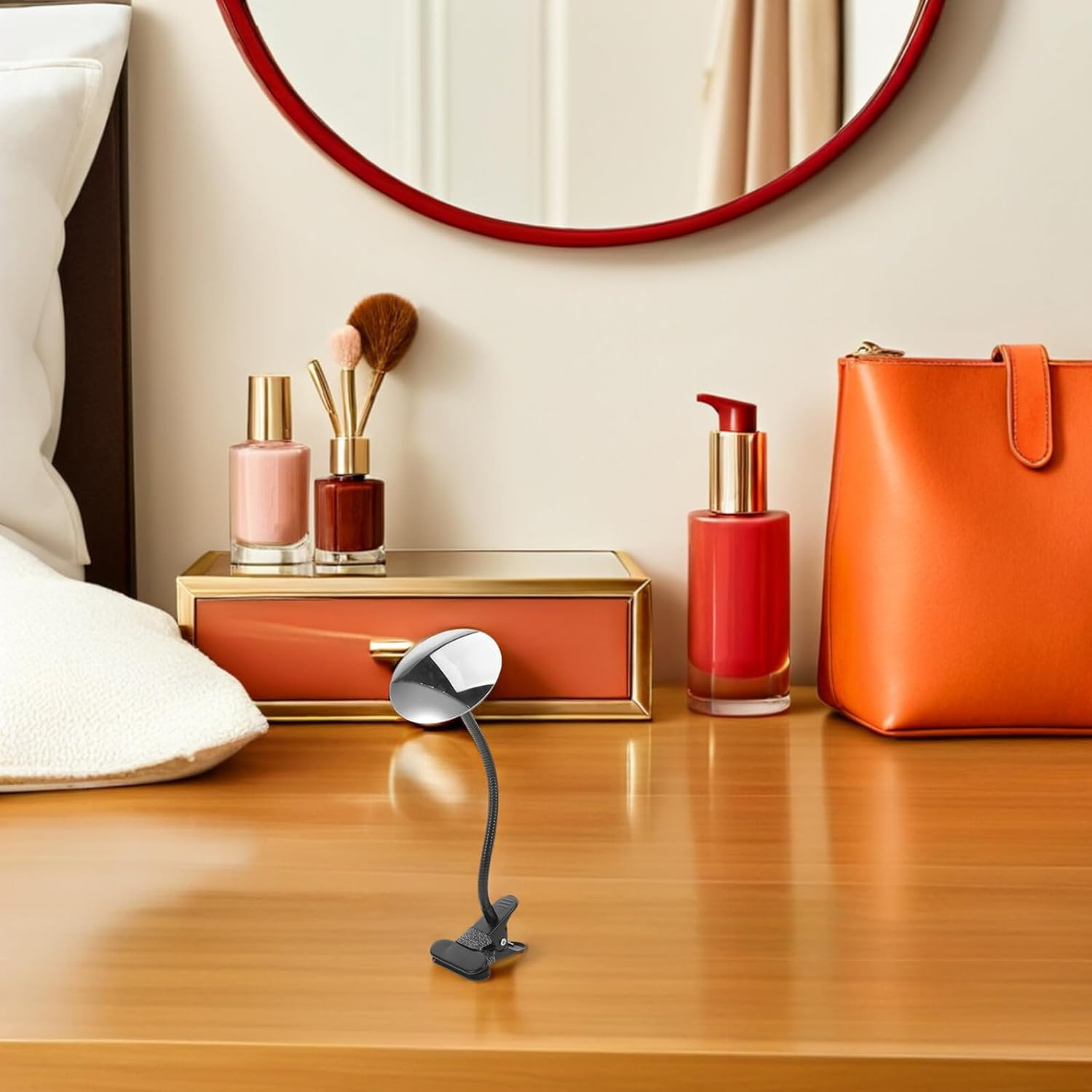 Beatifufu Convex Desk Mirror for Cubicle Security Rotatable Small Office Rearview Monitor Space-Saving Clamp Design for Personal Safety and Blind Spot Awareness image number 3