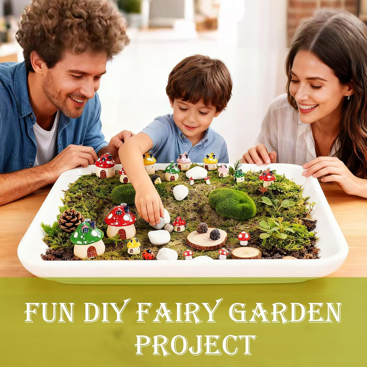 Verdantvibes Fairy Garden Kit &ndash; 23-Piece Miniature Fairy Garden Accessories Set (18 Mushrooms, 3 Hedgehogs) with Gift Box & Card &ndash; Miniature Fairy Garden Decor for Indoor & Outdoor DIY image number 4