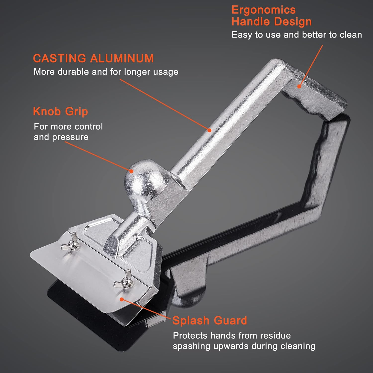 Delfina Grill Scraper W/ 5 Blades, Heavy Duty Rust Flat Top Grill Accessories with Blade Replacements, Commercial Griddle Scraper Barbecue Grill Cleaning Tool for Restaurants, Bars, Diners image number 4
