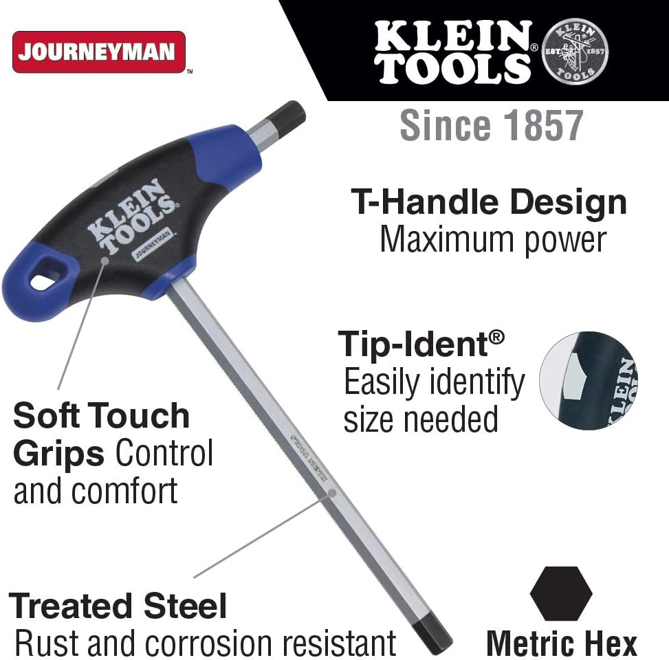 Klein Tools JTH6M8 8Mm Hex Key with Journeyman T-Handle image number 1