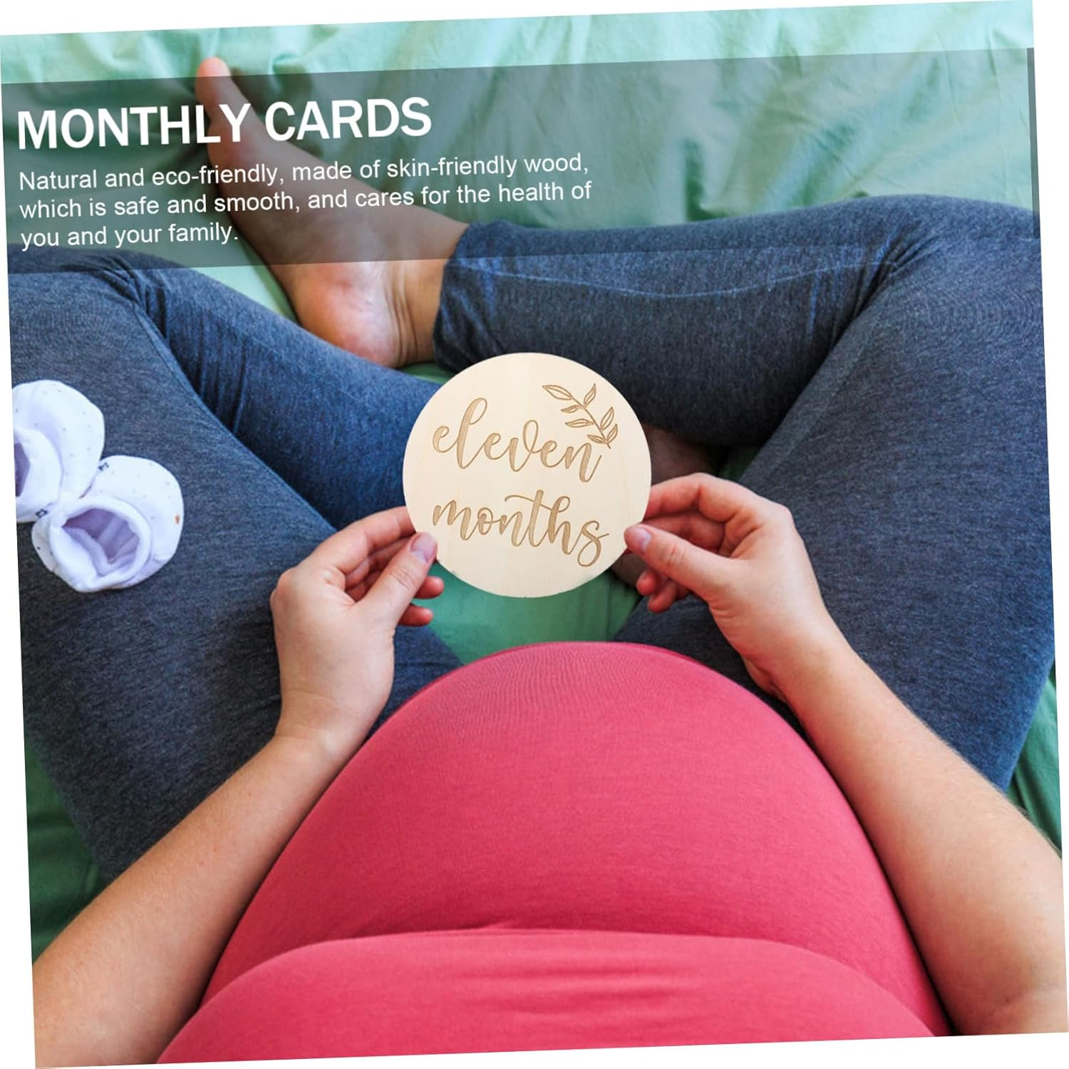 Unique Milestone Cards Growth Album Photo Props Wood Grain Greeting Cards image number 2