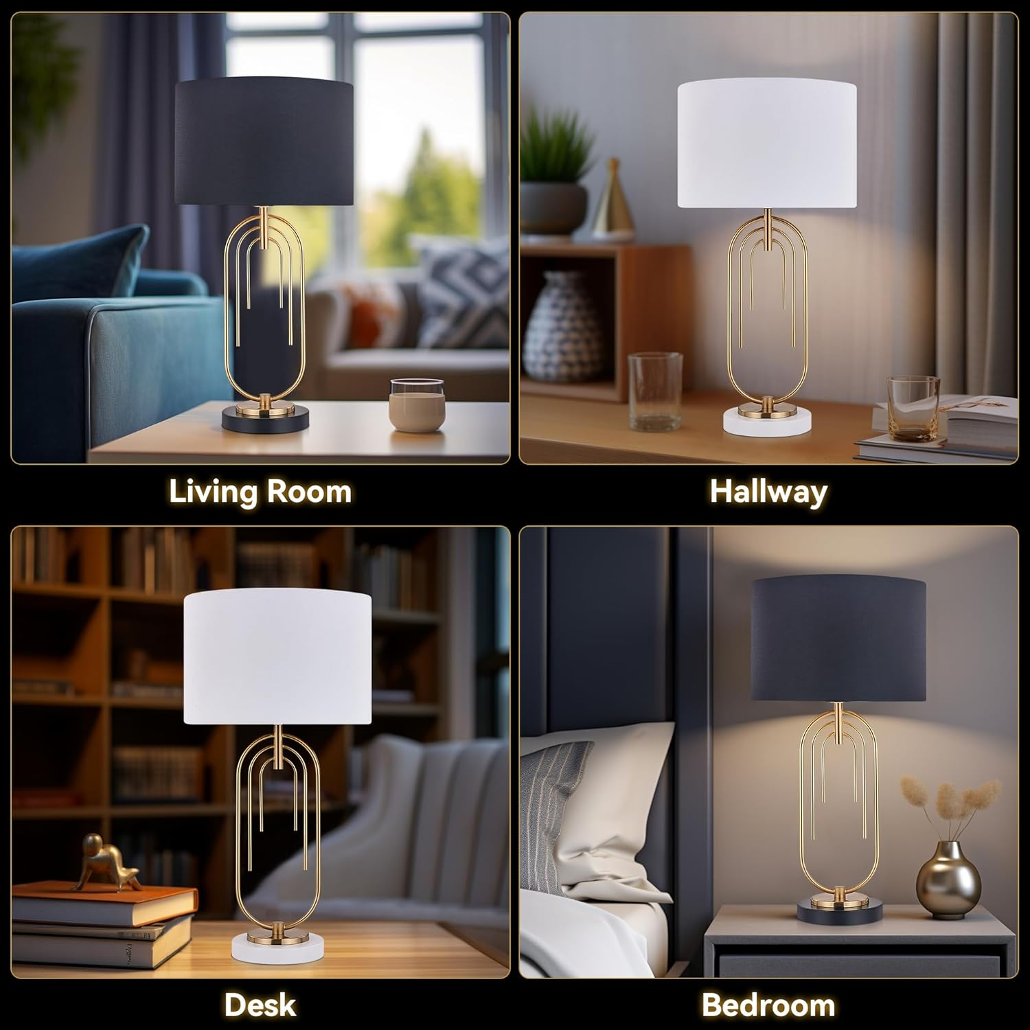 Fleur Table Lamp Black - White image number 5