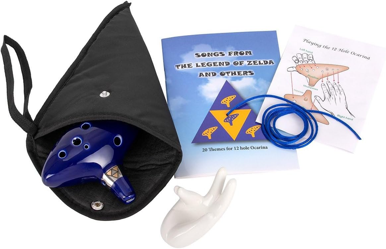 Legend of Zelda Ocarina 12 Hole Alto C with Song Book (Songs from the Legend of Zelda) Display Stand Protective Bag image number 2