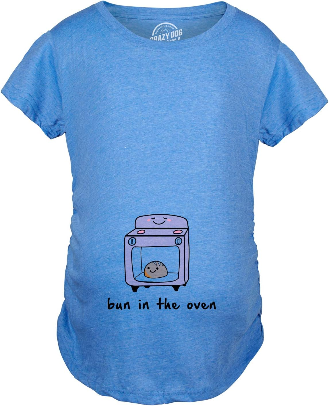 Crazy Dog T-Shirts Maternity Bun in the Oven T Shirt Funny Pregnancy Announcement New Baby Tee