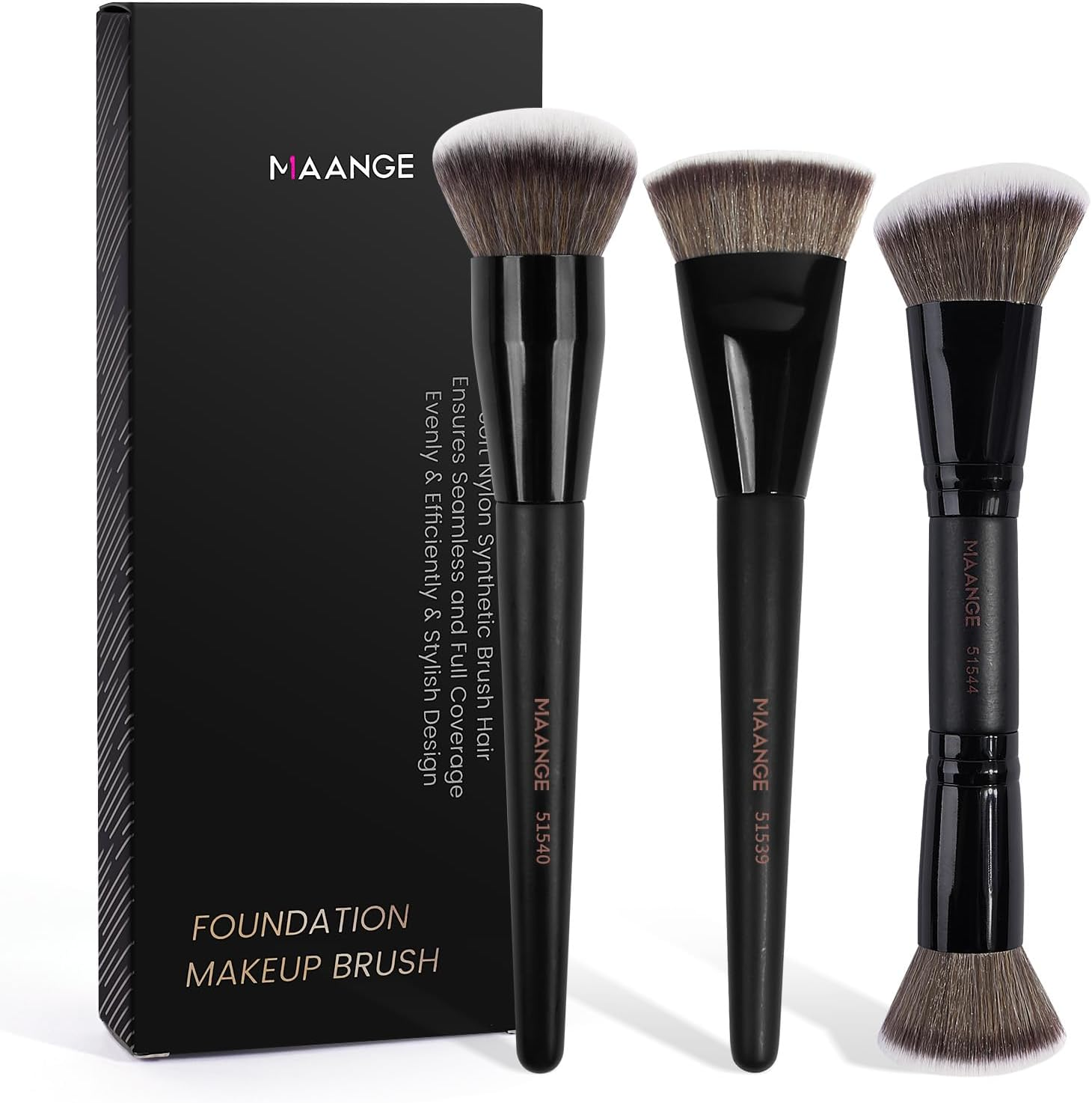 MAANGE 3PCS Makeup Brushes Set Synthetic Makeup Brush Double Ended Makeup Brushes image number 2