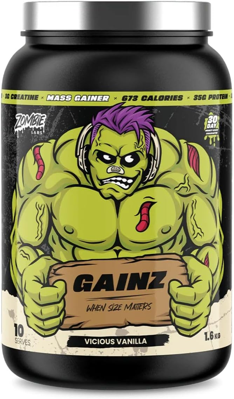 Zombie Labs Gainz Vanilla Mass Gainer + Creatine 1.6Kg image number 2