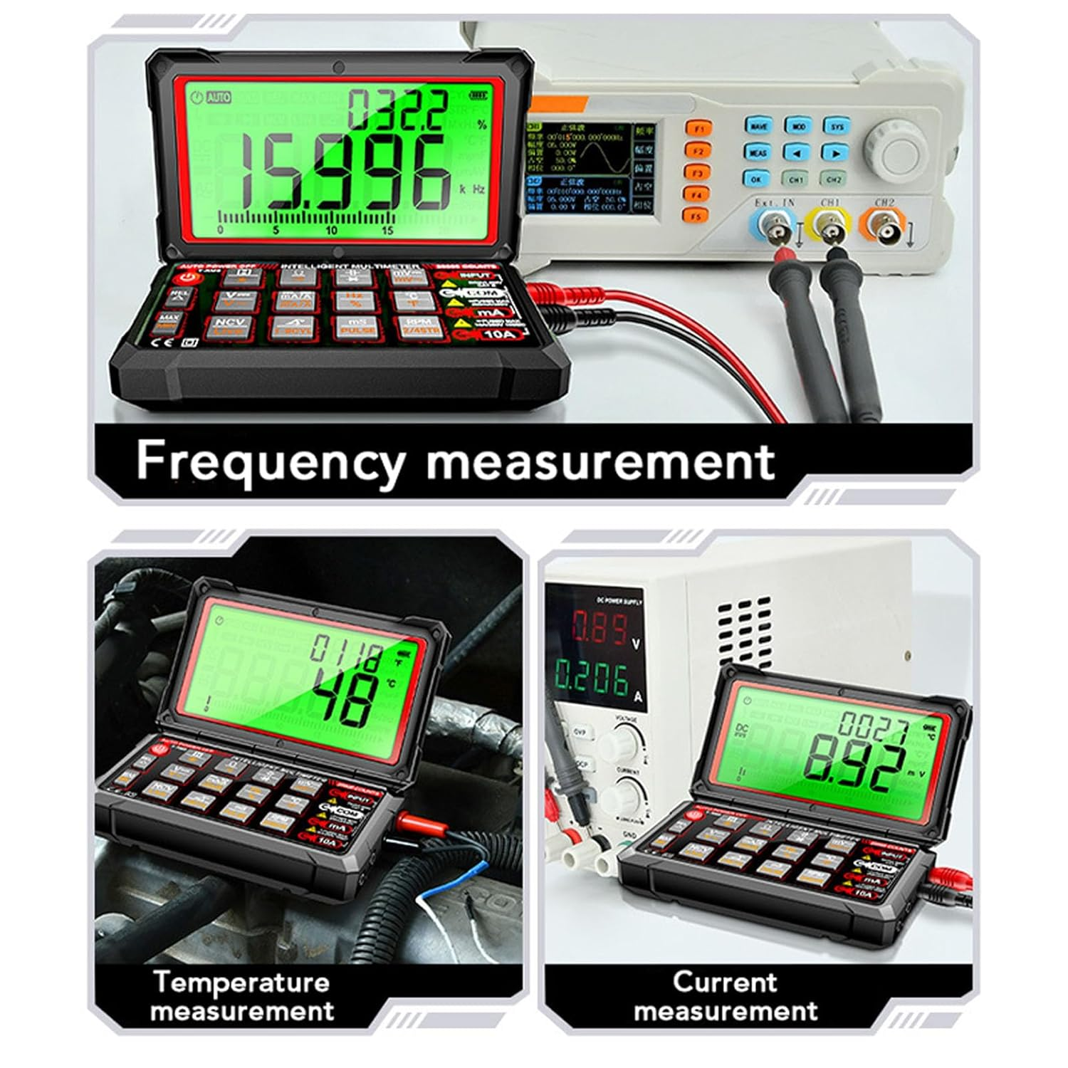 Digital Multimeter Tool, NCV Rechargeable Cable Identification Flip-Up Multimeter for Automotive Domestic Socket image number 3