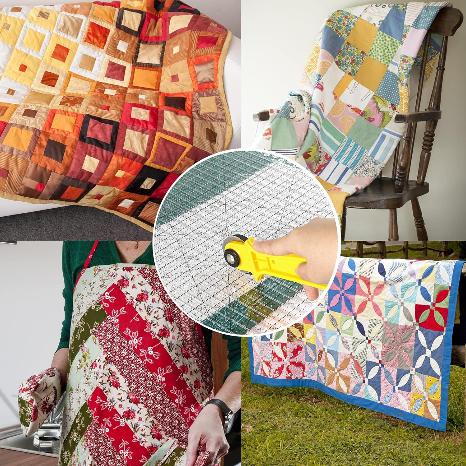 Quilting Ruler- 12.5 * 12.5" Slotted Rulers for Quilting and Sewing Quilt Strip Rulers for Fabric Precise Cutting - White image number 2