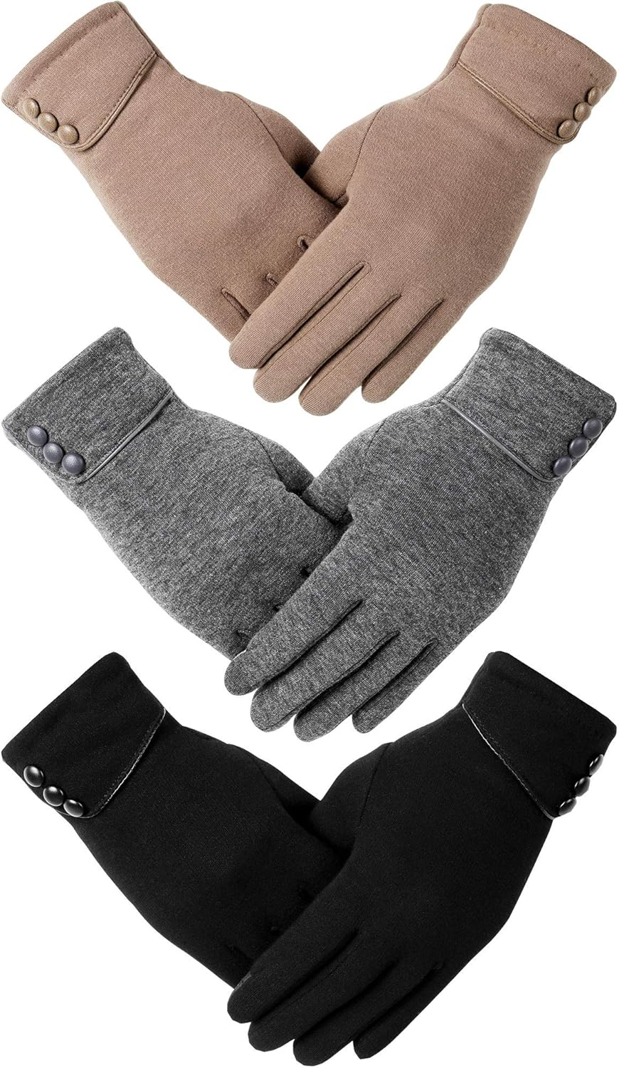 6 Pairs Womens Gloves Winter Touch Screen Texting Gloves for Women Fleece Lined Thick Warm Gloves