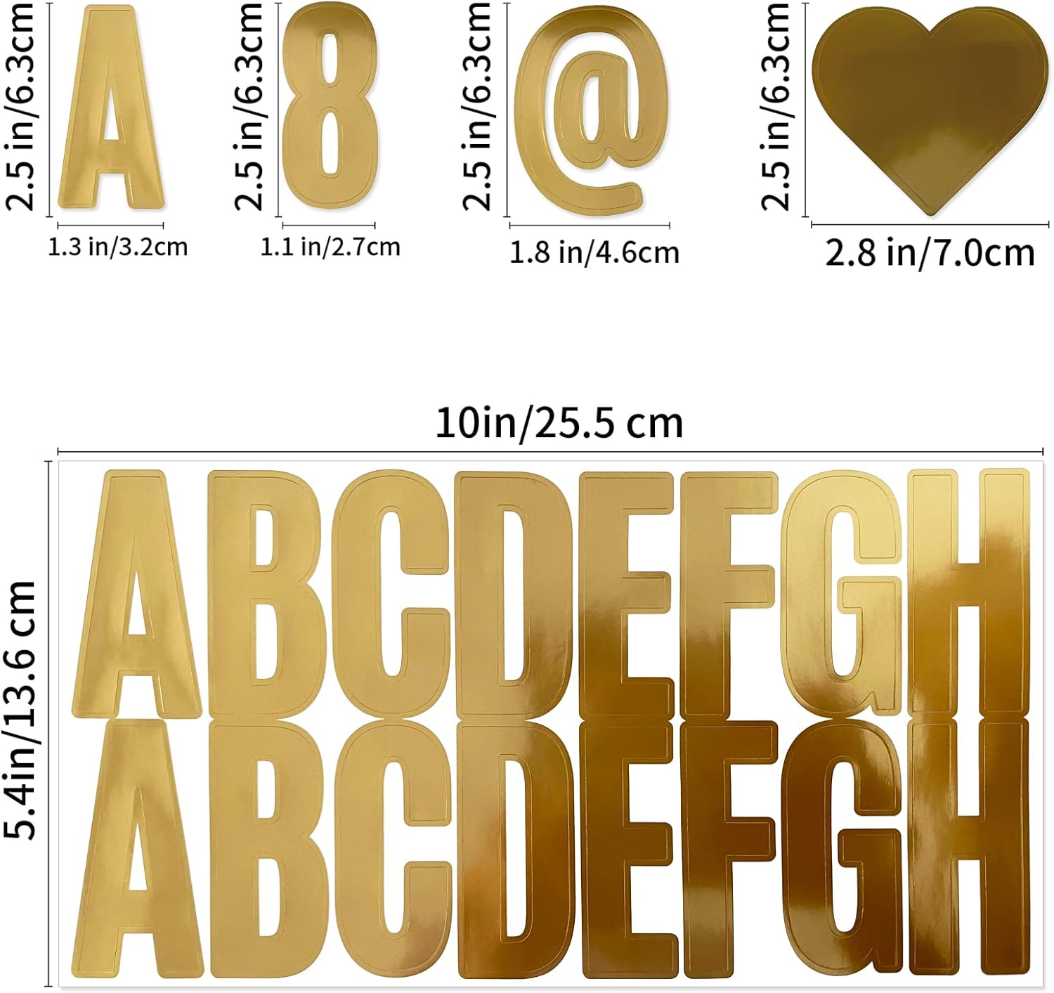 Bemeol 500 Pieces 30 Sheets Large Letter Stickers 2.5 Inch Alphabet Letter Stickers Self Adhesive Letters for Bulletin Board Mailbox Door Classroom Home Decor image number 4