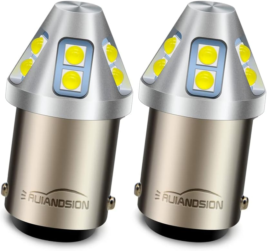 Ruiandsion 2Pcs BA15D LED Bulb 6V 12V 24V Warm White 1004 1076 LED Light Bulbs 6-30V Replacement for Car Camper Interior Lights, Non-Polarity