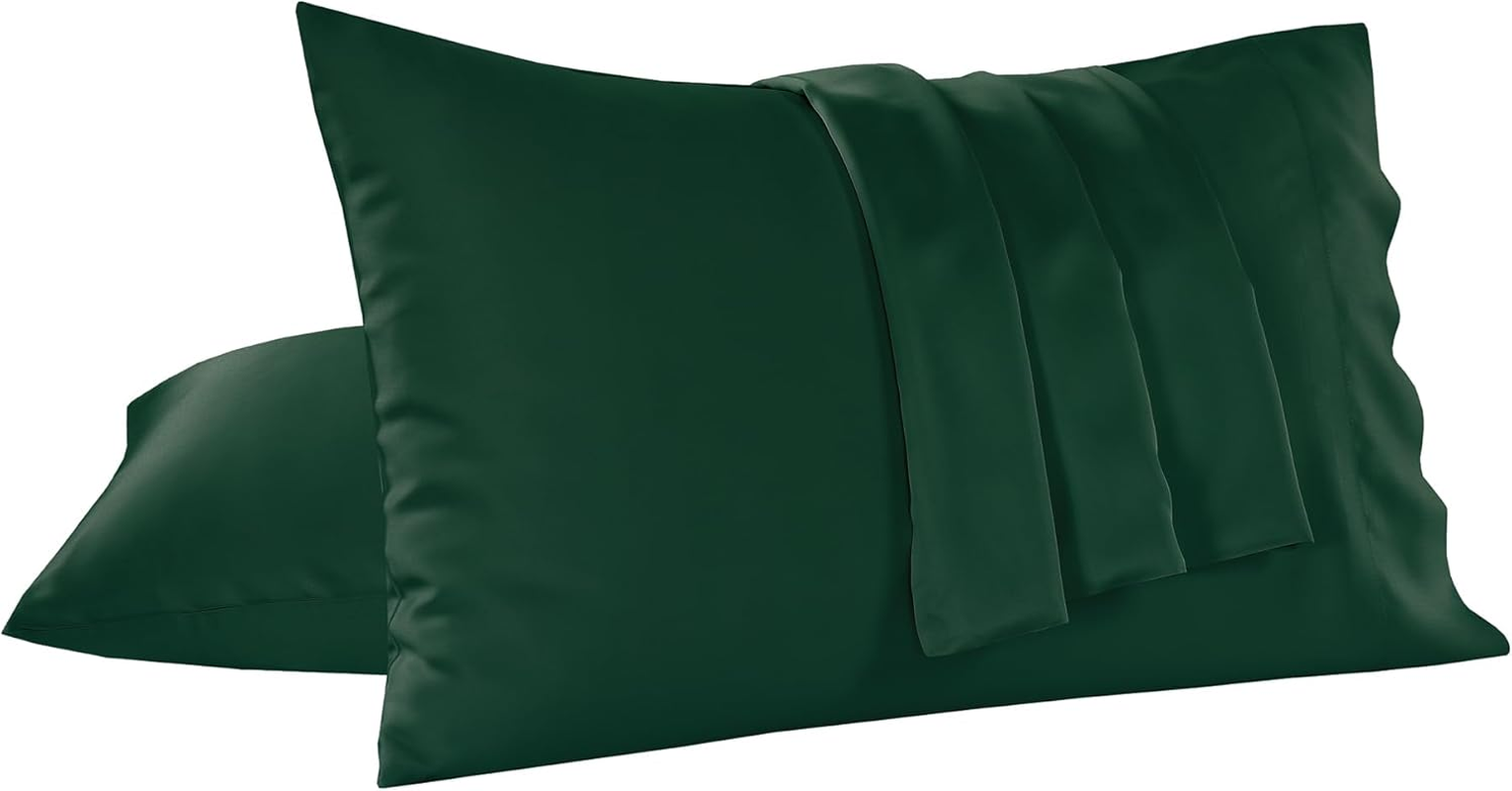 Bamboo Pillow Cases Set of 2 - Cooling Pillowcase 2 Pack with Envelope Closure, Cool Chill & Breathable Pillow Case (20"X30"-Pillowcase(2Pc),White)