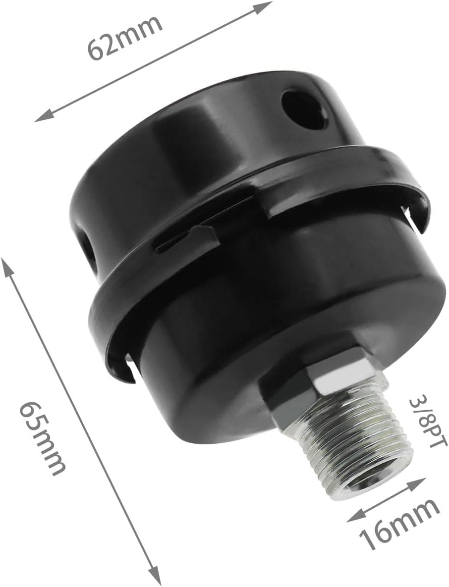 Emsea 2PCS Air Compressor Filter Strainer 16Mm 3/8PT Metal Male Thread Air Compressor Intake Filter for Generators Exhaust Systems image number 4