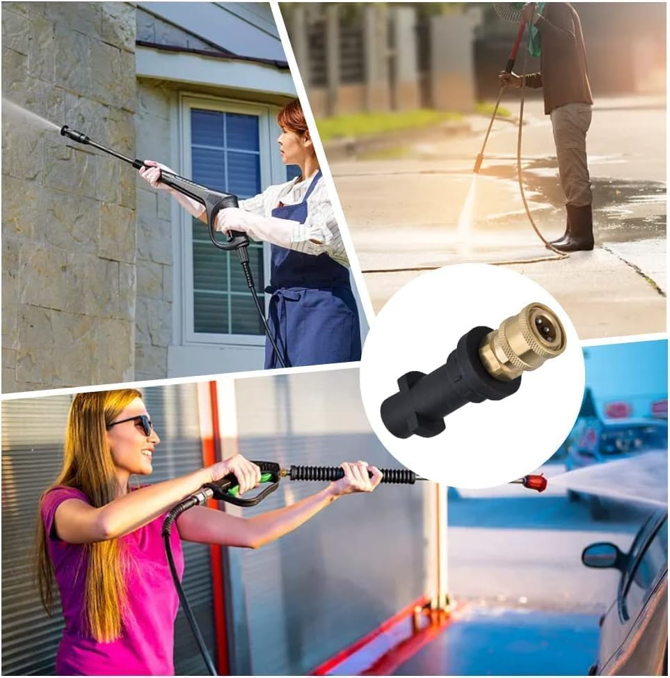 1/4 Inch Pressure Washer Gun Adapter Female Fitting Quick Connector Compatible with Karcher K2 K3 K4 K5 K6 K7 Stanley SLP (1 Pc Adapter + 5 Nozzles) image number 3