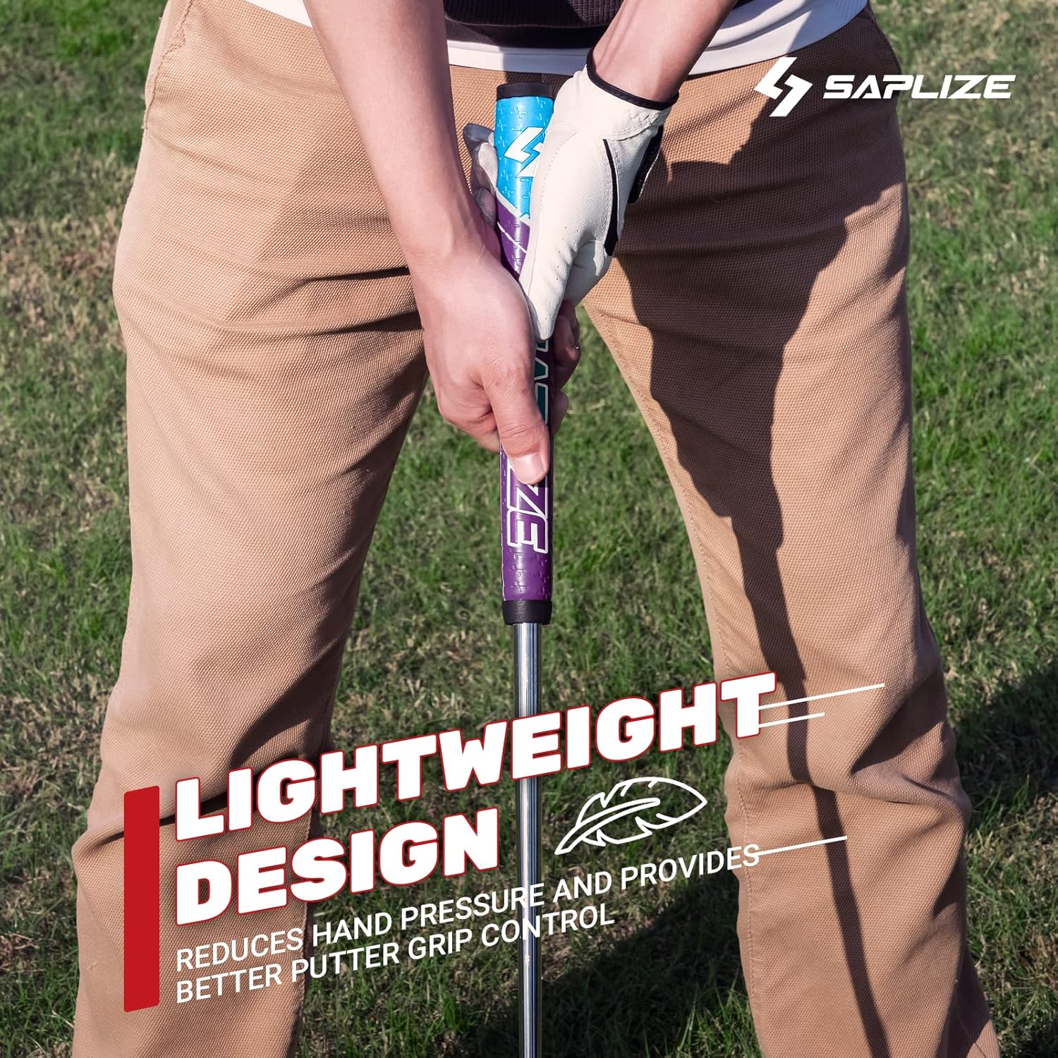 SAPLIZE Golf Putter Grip, Midsize, Lightweight Golf Grips, Pistol Shape Anti-Slip Pattern, Excellent Push for Golfer image number 2