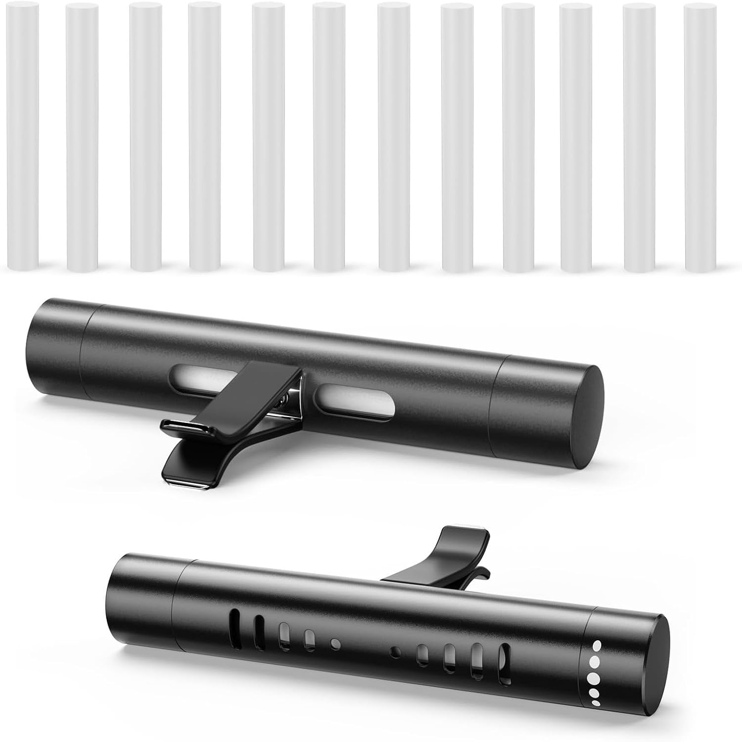 Car Essential Oil Diffuser, 2 Pack Car Air Freshener Diffuser, Car Diffuser Air Freshener with 12 Refill Sticks for Cars, Office, Kitchen, Bathroom, Pet Houses