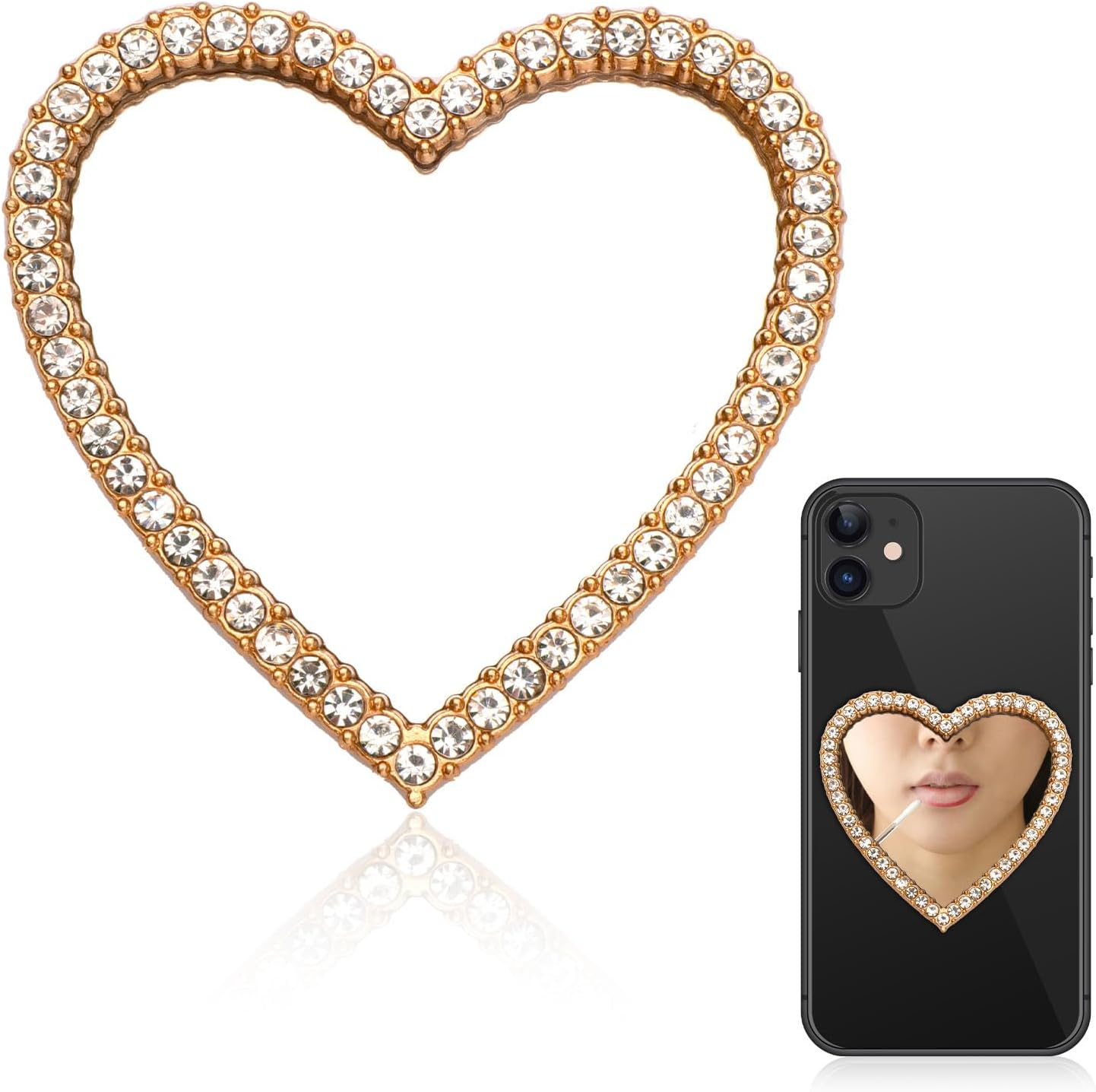 PEUTIER Smartphone Mirror Decal - Adhesive Diamond Bling Sticker, Make up Mirror for Phone Case, Medium, Glass image number 5