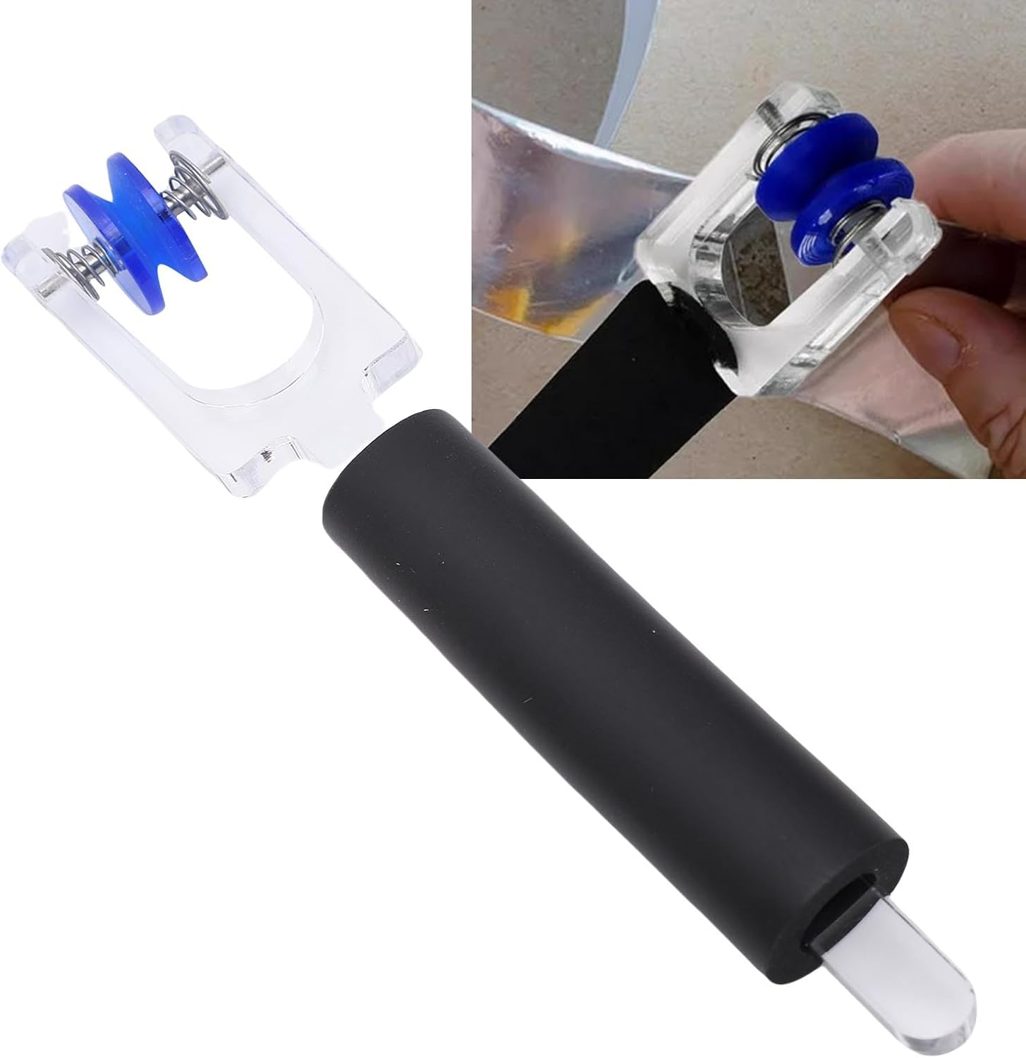 Foil Crimper Burnisher Hand Tool,Achieve Smooth Edges,Aluminum Foil Crimper Cleaning and Polishing Tool Pressure Adjustable for Home Glass Decor