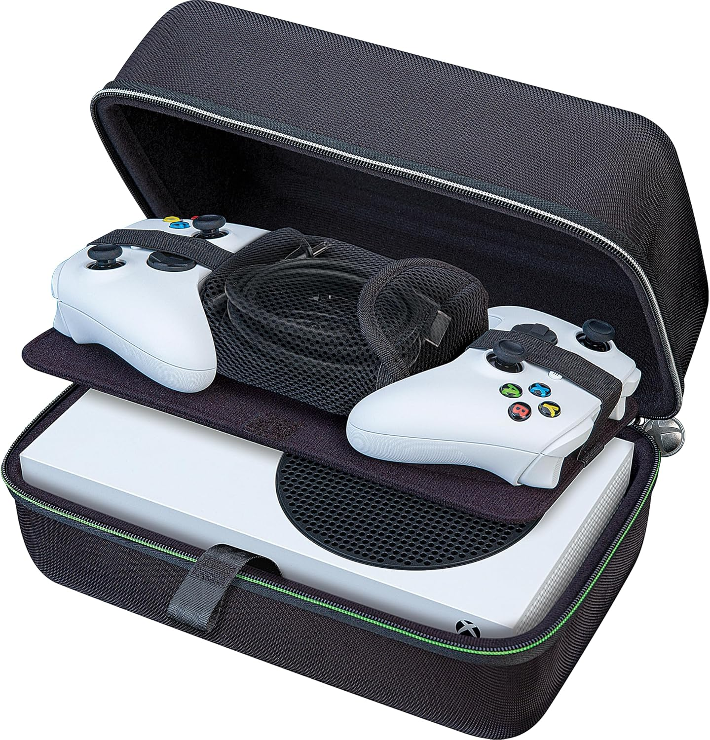 Game Traveler Xbox System S System Case - Licensed and Tested by Xbox, Hard Shell Ballistic Nylon Case, Securely Holds Your System S Console, 2 Controllers, with Mesh Pocket That Holds HDMI Cable, Power Cord and Seagate Storage Expansion Cards image number 1