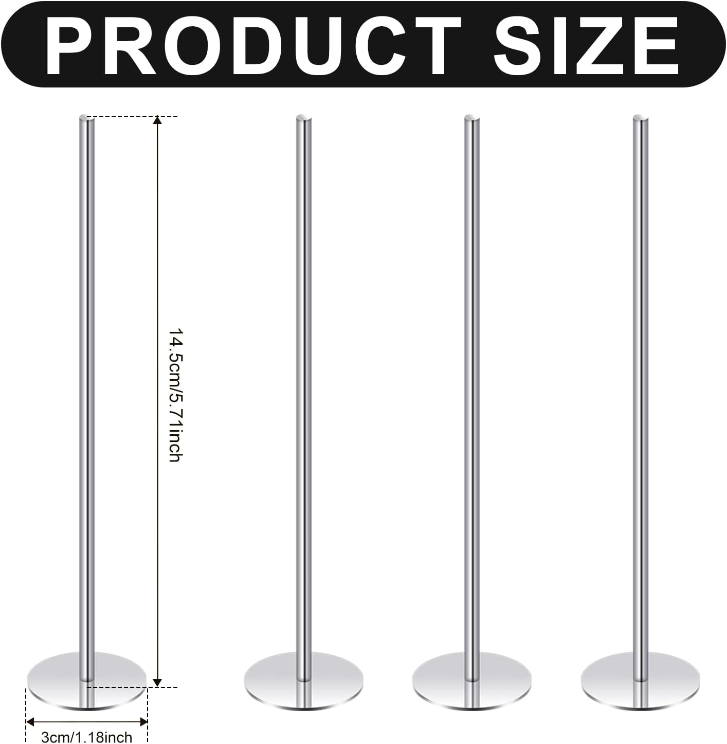 TOYMIS 4Pcs Cake Heating Core Rods 5.5Inch Length Stainless Steel Cake Heating Pins Set Baking Tools for Cake Decoration image number 2