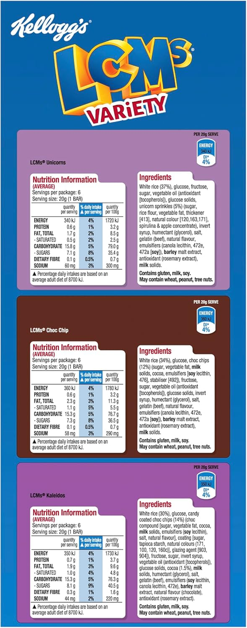 Kellogg'S Lcm'S Variety Snack Bars (Pack of 36) image number 6