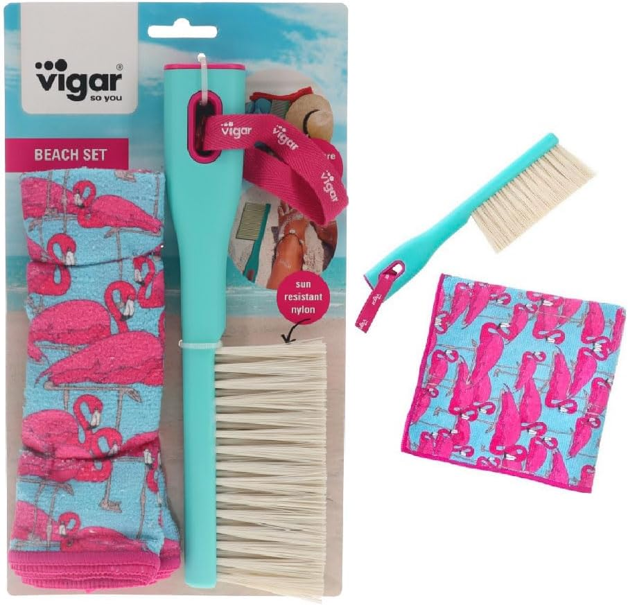 VIGAR Beach Sand Remover Brush and Cloth Set, 29 Cm Size, Assorted image number 3